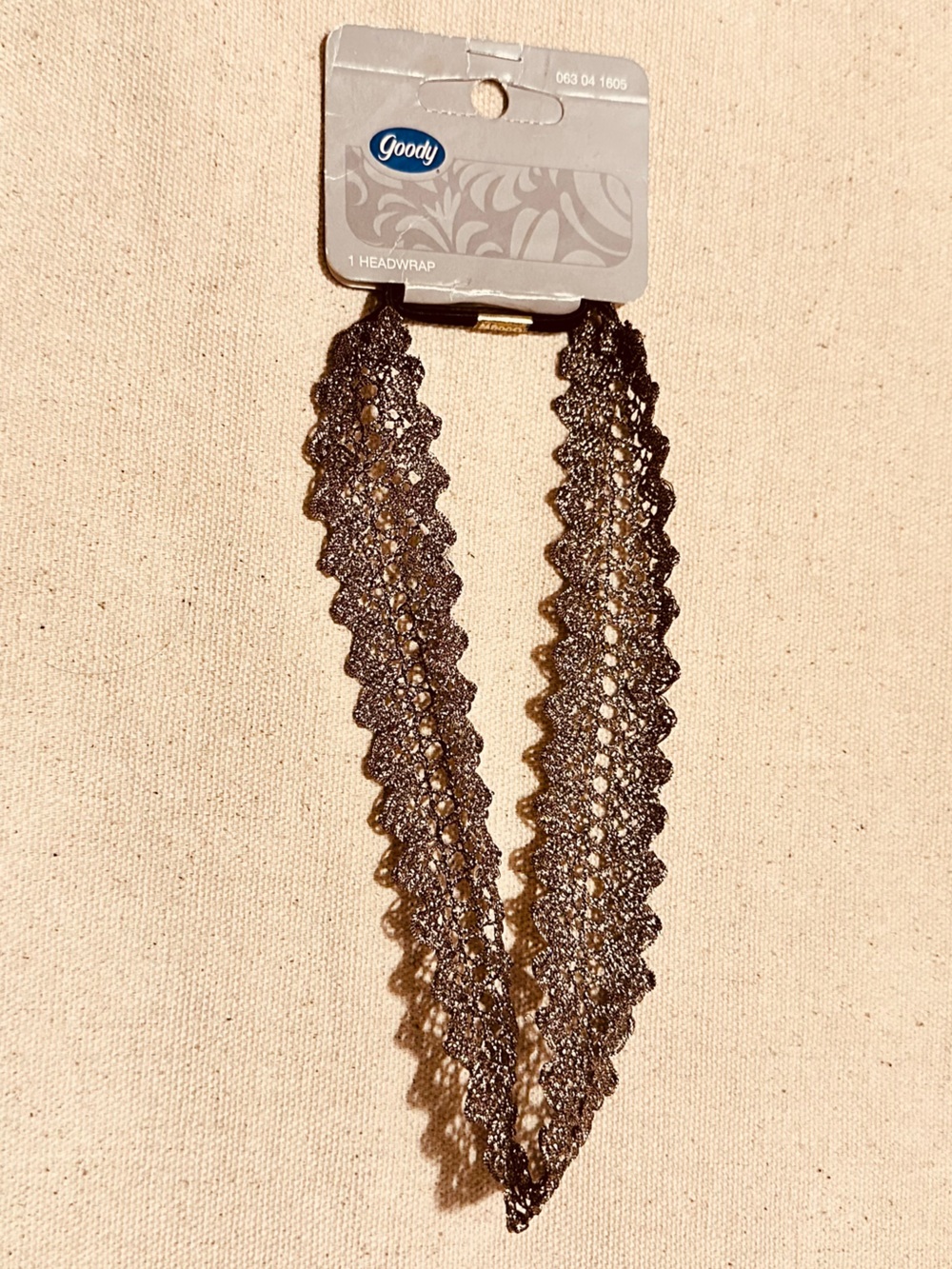 Vintage | Headband | Goody Women’s Metallic Brown Lace Stretch Headband -